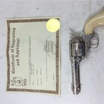 Fully Engraved Colt SAA ROCOCCO STYLE SILVER 45 LC Fully Engraved Colt SAA ROCOCCO STYLE SILVER 45 LC - Revolvers - American Guns & Ammo