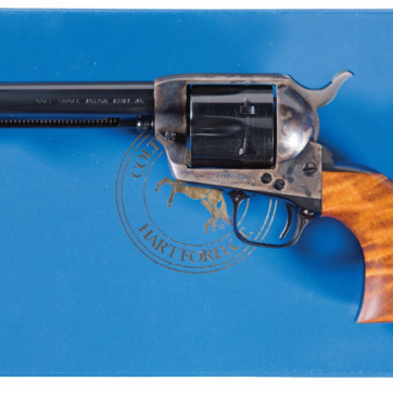 Colt 3rd Gen SAA 45 1996 Blue Box 4.75" Maple Case Color Colt 3rd Gen SAA 45 1996 Blue Box 4.75" Maple Case Color - Revolvers - American Guns & Ammo