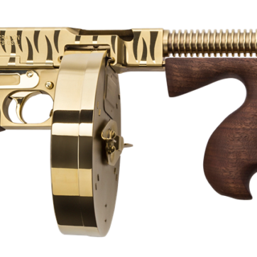 Auto Ordnance Thompson 1927A1 Deluxe 45 ACP Gold Tiger Stripe Tommy Gun - American Guns & Ammo