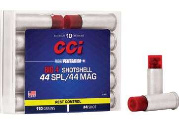 CCI Ammunition Big 4 Shotshell .44 SPL/.44 Mag 110-Grain 4 Shot 10-Rounds - New Arrivals - American Guns & Ammo