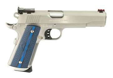 Colt Gold Cup Trophy Stainless .45 ACP 5" Barrel 8-Rounds G10 Checkered Blue Grip with Scallop Colt Gold Cup Trophy Stainless .45 ACP 5" Barrel 8-Rounds G10 Checkered Blue Grip with Scallop - New Arrivals - American Guns & Ammo