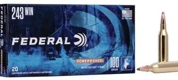 Federal PowerShok .243 Win Ammo 100 Grain 20-Rounds JSP Federal PowerShok .243 Win Ammo 100 Grain 20-Rounds JSP - New Arrivals - American Guns & Ammo