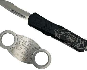 CobraTec FS-X "Dont Tread On Me" OTF Knife - 2.75" Serrated Drop Point w/ Cigar Cutter CobraTec FS-X "Dont Tread On Me" OTF Knife - 2.75" Serrated Drop Point w/ Cigar Cutter - New Arrivals - American Guns & Ammo