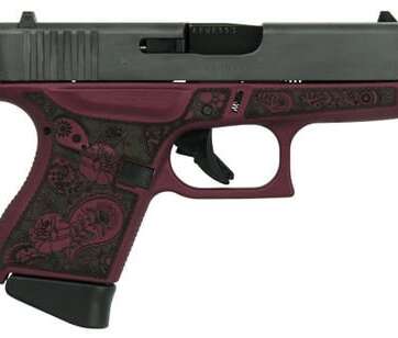 Glock 43 Black Cherry 9mm 3.41" Barrel 6-Rounds "Glock & Paisley" Engraved - New Arrivals - American Guns & Ammo