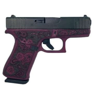 Glock 43X Black Cherry 9mm Pistol 3.41" Barrel 10-Rounds Paisley Engraved - New Arrivals - American Guns & Ammo