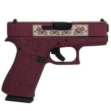 Glock 43X Black Cherry 9mm 3.41" Barrel 10-Rounds Custom Paisley Engraving - New Arrivals | American Guns & Ammo