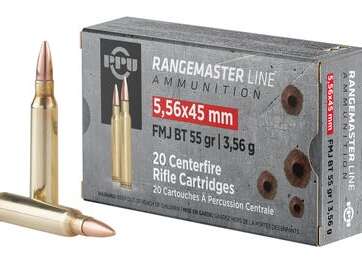 PPU Rangemaster Brass 5.56 NATO 55-Grain 20-Rounds FMJBT PPU Rangemaster Brass 5.56 NATO 55-Grain 20-Rounds FMJBT - New Arrivals - American Guns & Ammo