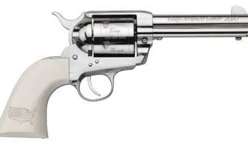 Pietta 1873 Trump Revolver .45 Colt 4.75" Barrel Nickel Plated / Ivory Grips 6-Rounds Pietta 1873 Trump Revolver .45 Colt 4.75" Barrel Nickel Plated / Ivory Grips 6-Rounds - New Arrivals - American Guns & Ammo