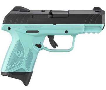 Ruger Security-9 Compact Black / Turquoise 9mm 3.42" Barrel 10-Rounds - New Arrivals - American Guns & Ammo