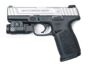 Smith & Wesson SD9 VE Stainless 9mm 4" Barrel 16-Rounds Crimson Trace Rail Master - New Arrivals - American Guns & Ammo