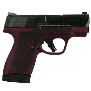 Smith and Wesson M&P Shield Plus Black Cherry 9mm 3.1" Barrel 13-Rounds Paisley Engraving - New Arrivals - American Guns & Ammo