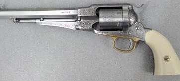 Taylors and Co 1858 Remington Conversion Nickel .45 Colt 8" Barrel 6-Rounds Taylors and Co 1858 Remington Conversion Nickel .45 Colt 8" Barrel 6-Rounds - New Arrivals - American Guns & Ammo