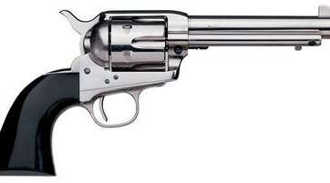 Taylors and Co 1873 Cattleman Nickel .44-40 Win 4.75" Barrel 6-Rounds Notched Rear Sight Taylors and Co 1873 Cattleman Nickel .44-40 Win 4.75" Barrel 6-Rounds Notched Rear Sight - New Arrivals - American Guns & Ammo