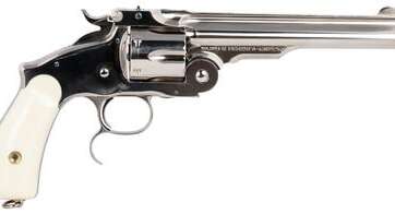 Taylors and Co Russian Nickel .45 Colt 6.5" Barrel 6-Rounds Ivory Grip Taylors and Co Russian Nickel .45 Colt 6.5" Barrel 6-Rounds Ivory Grip - New Arrivals - American Guns & Ammo