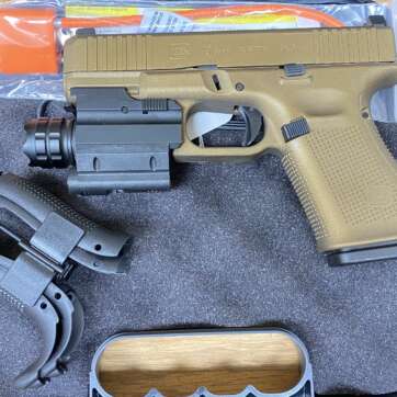 Used Glock 19 Gen 5 9mm One Mag Bronze Finish w/ Light/Laser Combo - Semi Auto Pistols - American Guns & Ammo