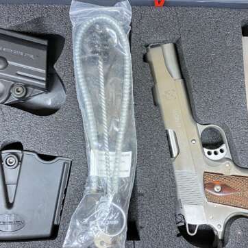Used Springfield 1911 45 ACP Range Officer Stainless Adjustable Sight 2 Mags - Semi Auto Pistols - American Guns & Ammo