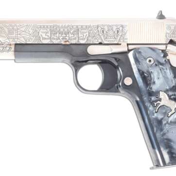 COLT Aztec MEXICAN HERITAGE 1911 SEMI-AUTOMATIC PISTOL WITH FACTORY BOX 38 SUPER COLT Aztec MEXICAN HERITAGE 1911 SEMI-AUTOMATIC PISTOL WITH FACTORY BOX 38 SUPER - Semi Auto Pistols - American Guns & Ammo
