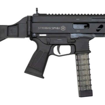 Grand Power Stribog SP9A1 Gen2 9mm, 8" Barrel, Folding SB Tactical Pistol Brace, Black, 3 x 30rd - Handsguns - American Guns & Ammo