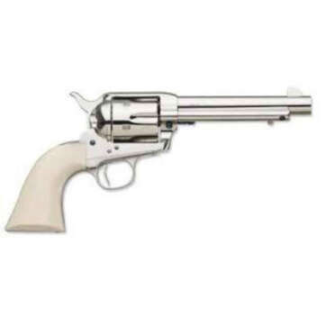 Uberti 1873 Cattleman Cody, . 45 Colt, 7.5", 6rd, Ivory Grips, Full Nickel-Plate - Handsguns - American Guns & Ammo