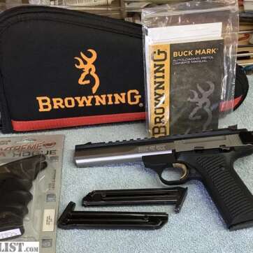 Browning Buck Mark Contour SS Single 22LR 5.5" Barrel, Black URX Grip, 10rd - Handsguns - American Guns & Ammo