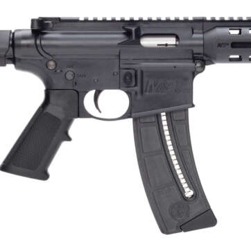 Smith & Wesson, M&P 15-22 Pistol, Semi-automatic, AR, 22 LR, 8"Barrel, Matte Black, SB Tactical SBA3 Brace, Polymer Receiver, M-Lok Handguard, 1 Mag, 25Rd - Handsguns | American Guns & Ammo