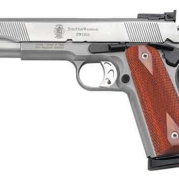 Smith & Wesson 1911 45 ACP 5" Barrel, Ambi Safety Wood Grip Matte SS, 8rd - Handsguns | American Guns & Ammo