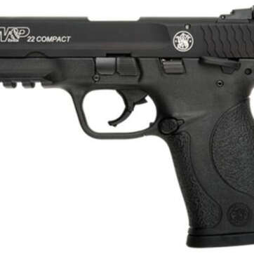 Smith & Wesson M&P Compact 22LR, 3.5" Threaded Barrel, Adjustable Sights, 10rd - Handsguns | American Guns & Ammo