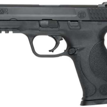 Smith & Wesson, M&P, Full Size, 9mm, 4.25" Barrel, Polymer Frame, Black, Low Profile Carry Sights, 10Rd, 2 Magazines, Tac Rail, No Internal Lock, Magazine Disconnect - Handsguns | American Guns & Ammo