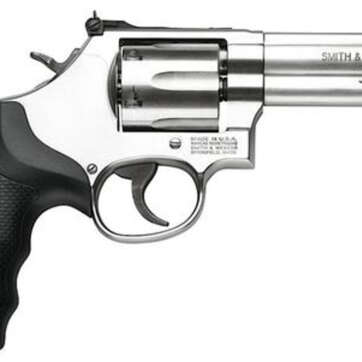Smith & Wesson 686 Distinguished Combat 357 Mag, 4" Barrel, SS, White Outline/Red Ramp Sights - Handsguns | American Guns & Ammo