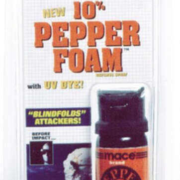 Mace 10% Pepper Foam Contains 5, One Second Bursts 67gr, 6-10 ft - Uncategorized | American Guns & Ammo