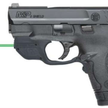 Smith & Wesson, M&P Shield, Semi-automatic, Striker Fired, Compact, 40 S&W, 3" Barrel, Polymer Frame, Black,Wgite Dot Front and Low Profile Carry Rear Sight, Crimson Trace Green Laserguard, Thumb Safety, 6Rd & 7Rd, 2 Magazines - Handsguns | American Guns & Ammo