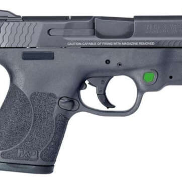 Smith & Wesson, Shield M2.0, Semi-automatic, Striker Fired, Compact, 40 S&W, 3.1", Polymer, Black, 6Rd & 7Rd, 2 Mags, Crimson Trace Green Laser, Thumb Safety, Fixed Sights - Handsguns - American Guns & Ammo