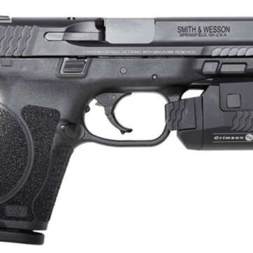 Smith & Wesson M&P M2.0 Compact, 9mm, 4", 15rd, Crimson Trace Rail Master, Manual Safety, Black - Handsguns - American Guns & Ammo