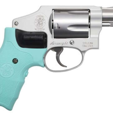 Smith & Wesson 642, .38 Special +P, 1.875", 5rd, Robin Egg Blue Crimson Trace Lasergrip, Stainless Cyclinder - Handsguns | American Guns & Ammo