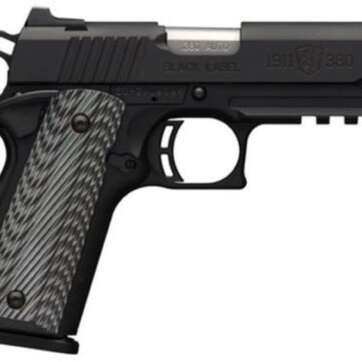 Browning 1911-380 .380 ACP, 3.62", Black/Gray G10 Grip, Black Stainless Steel,, rd , 8 rd - Handsguns | American Guns & Ammo