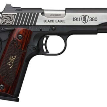 Browning 1911 Blacklabel, .380 ACP, 3 5/8", 8rd, Rosewood Grips, Black Frame - Handsguns | American Guns & Ammo