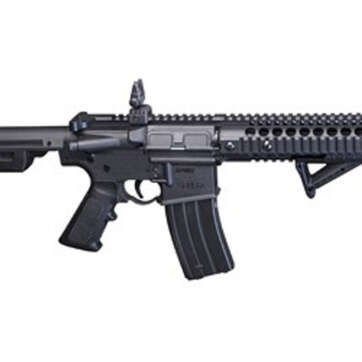 Crosman DPMS SBR 4.5mm BB, Semi/Full Auto, Flip Up Sights, Angled Foregrip, Dropout Mag, Black, 25rd - Air Guns & BB Guns | American Guns & Ammo