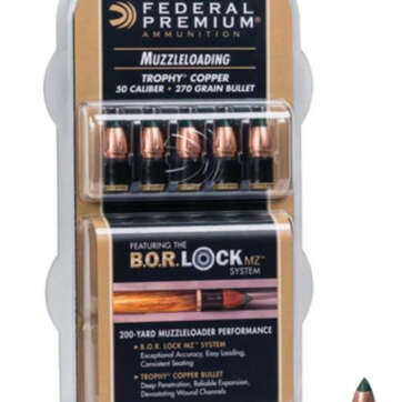 Federal Federal Premium Trophy Copper MZ .50 Caliber 270 Grain 15 Per Package - Black Powder Guns | American Guns & Ammo