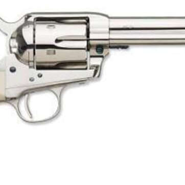 Uberti 1873 Cattleman Nickel-Ivory (Cody) 45 Colt 4 3/4 - Handsguns | American Guns & Ammo