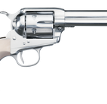 Uberti 1873 Cattleman Cody, .45 Colt, 4.75", 6rd, Ivory Grips, Full Nickel-Plated - Handsguns - American Guns & Ammo