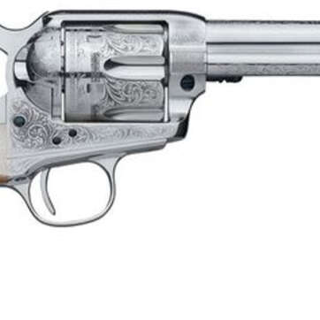 Uberti 1873 Cattleman, .45 Colt, 5.5" Barrel, 6rd, Full Scroll Engraving, Stainless Steel - Handsguns | American Guns & Ammo