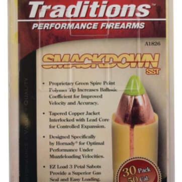 Traditions Black Powder Smackdown SST Muzzleloading Bullet With Sabot .50 Caliber/.45 Diameter 250 Grain 30 Per Pack - Black Powder Guns | American Guns & Ammo