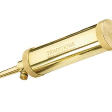 Traditions Deluxe Flask Black Powder Solid Brass - Black Powder Guns | American Guns & Ammo