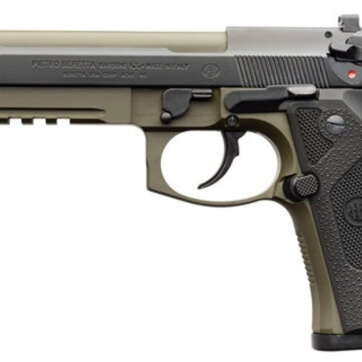 Beretta M9A3 9mm, 5.2" Barrel, Night Sights, Decocker, OD Green/Black, 17rd - Handsguns - American Guns & Ammo