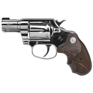 Colt Bright Cobra 38 Special +P, 2" Barrel, Stainless Steel, Walnut Medallion Grips, Right Hand, Brass Bead Front Sight, 6rd - Handsguns | American Guns & Ammo