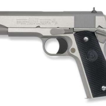 Colt Series 1991 Government 9mm 5" Barrel Brushed SS Finish White Dot Sights Composite Grips 8rd - Handsguns - American Guns & Ammo