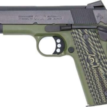 Colt1911 Lightweight Commander .38 Super, 4.25" Barrel, Green Frame/Blued Slide 8rd Mag - Handsguns - American Guns & Ammo