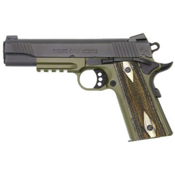 Colt 1911 'Rail Gun', 45 ACP, Black Slide, OD Frame, Full Size - Handsguns | American Guns & Ammo