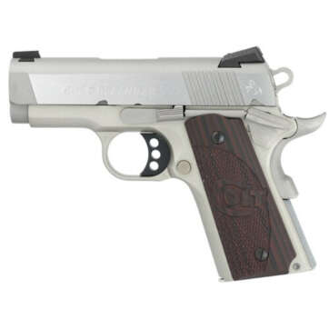 Colt Defender 45 ACP SS, 3" Barrel, Black Cherry G10 Grips, Stainless, 7rd - Handsguns | American Guns & Ammo
