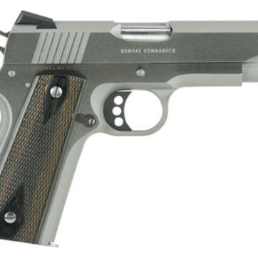 Colt Combat Commander, 45 ACP, 4.25" Barrel, 8rd, G10 Black Cherry Grips, Stainless Steel - Handsguns - American Guns & Ammo